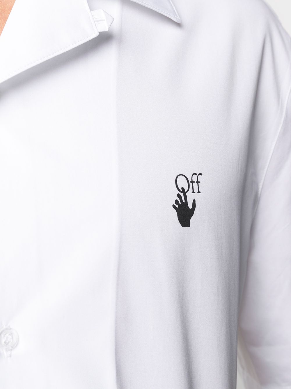 off white shirt with hand logo