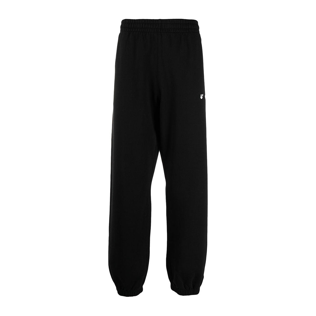 Diag-print sweatpants black