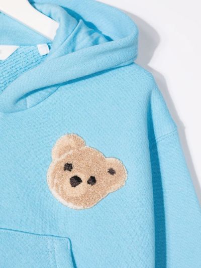 Kids bear zip hoodie light blue